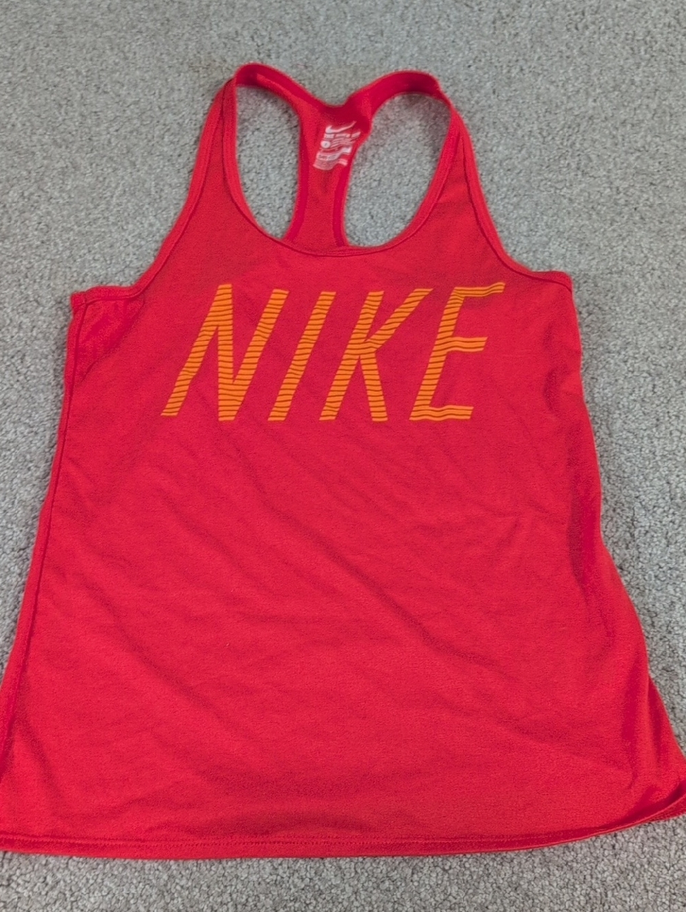 Nike Red Racerback Tank with Orange NIKE Script